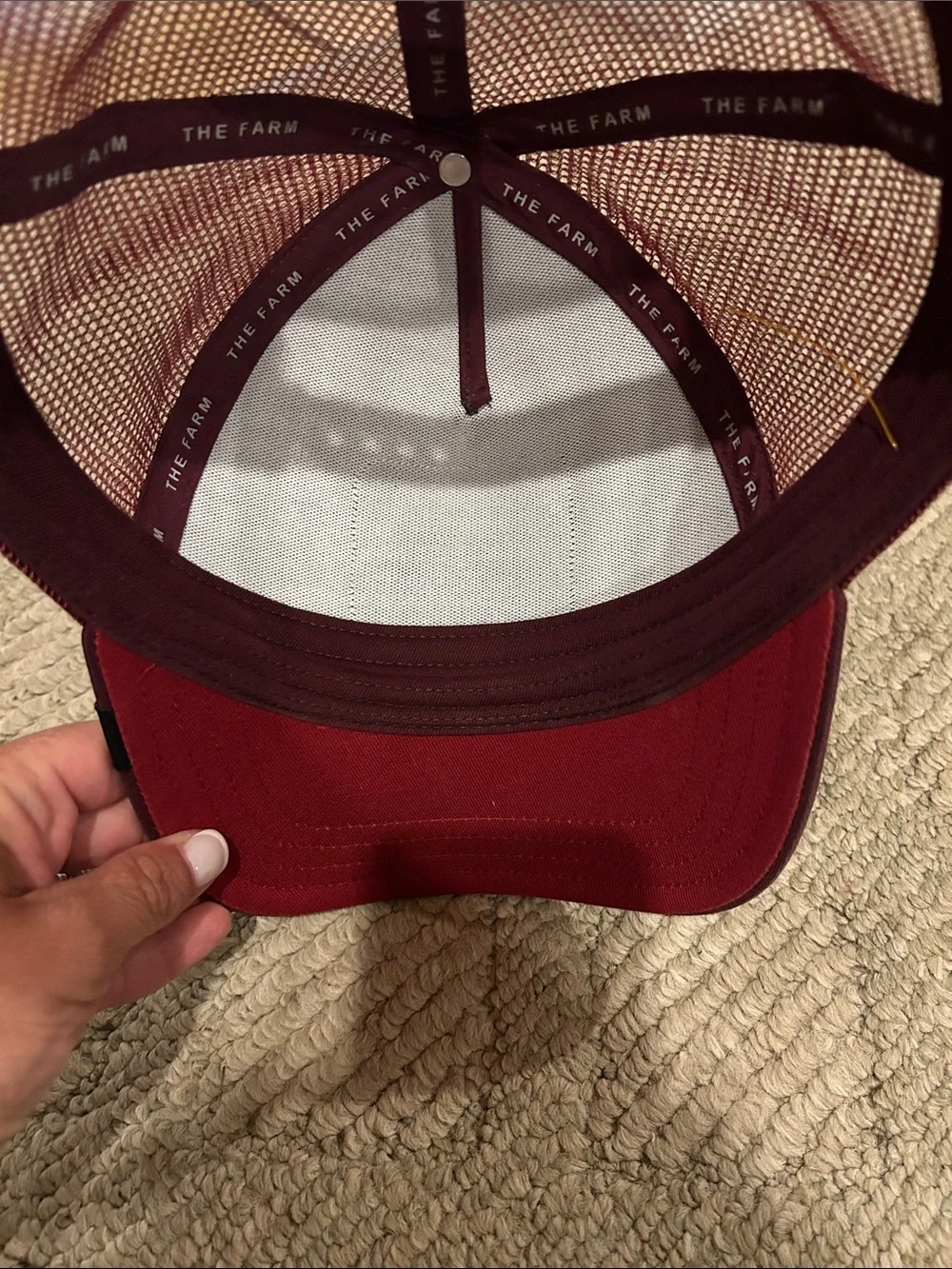 Goorin Bros Burgundy Panther Trucker Hat with Yellow Stitching - Picture 9 of 16